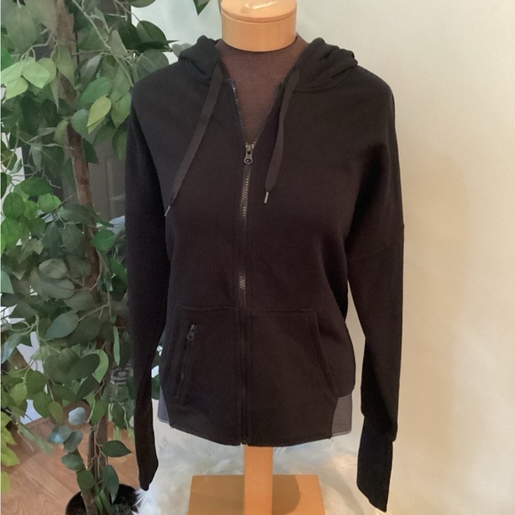Champion black hooded full zip sweatshirt Woman’s size Medium pockets - Picture 1 of 10
